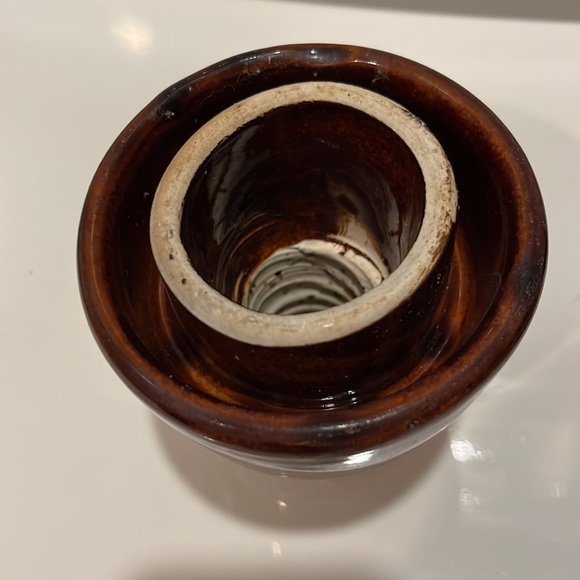 Antique Telegram Insulator- Ceramic Brown - Picture 7 of 8